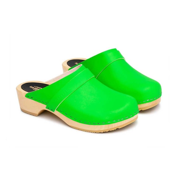 Neon green Swedish Hasbeens clogs - Picture 5 of 5